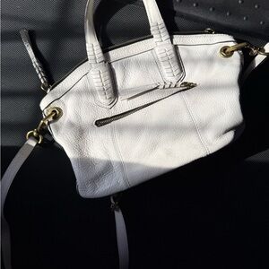 orYany Elegant White Leather Handbag